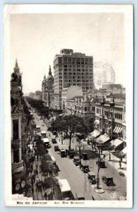 RPPC Av Rio Branco RIO DE JANEIRO BRAZIL Postcard