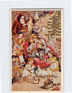 Postcard Christmas Greeting Card with Children Toys Christmas Art Print