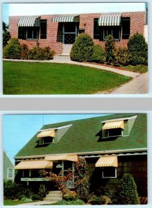 2 Advertising Postcards FLEXALUM ALUMINUM AWNINGS ca 1960s