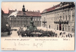 Vienna Austria Postcard Kaiser Franz-Von Marchesi Monument 1903 Posted Antique