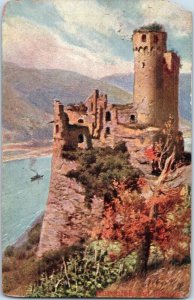 Ehrenfels Castle above the Rhine Gorge Hesse Germany Postcard