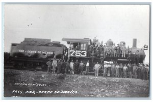 Mexico Postcard Nor-Oeste De Mexico 753 Train Locomotive c1920's RPPC Photo