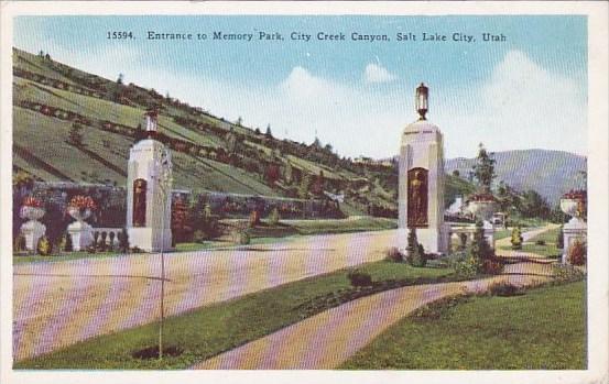 Entrance To Memory Park City Creek Canyon Salt Lake City Utah