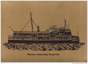 Gold background, Mersey cruise ship passenger, ferry  'Royal Iris', 50-70s