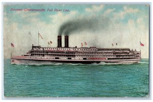 c1910 Steamer Commonwealth Fall River Line Canada Antique Unposted Postcard