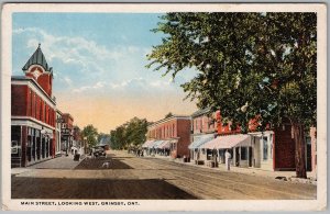 Grimsby Ontario Main Street Postcard Vintage H82