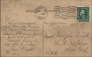 Arts & Crafts New Year Greeting - Unusual Bernhardt Wall c1915 Postcard