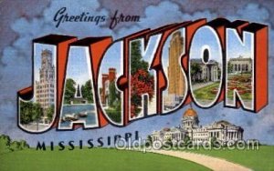 Jackson, Mississippi Large Letter Town Unused 