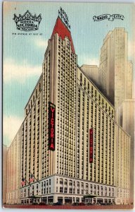VINTAGE POSTCARD HOTEL VICTORIA 7th AVE AT 51st STR. NEW YORK CITY & RADIO CITY