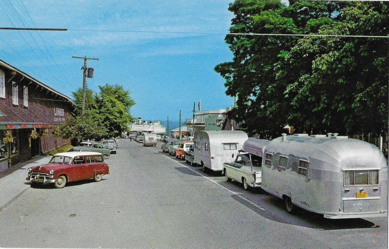 Line-Up for Ferry Departure Beacon Avenue Sidney BC Canada Airstream Trailer