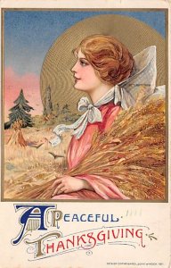 Artist Samuel Schmucker Vintage Thanksgiving Postcard