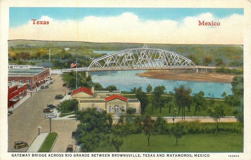 Brownsville Texas~Downtown~Gateway Bridge to Matamoros Mexico~Rio Grande~1931