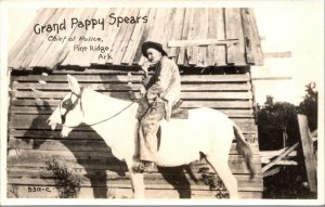 Real Photo Postcard Grand Pappy Spears Chief of Police Pine Ridge Arkansas~2237