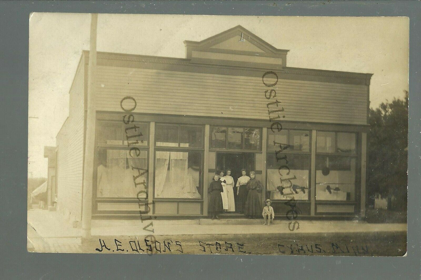 Cyrus MINNESOTA RPPC c1910 GENERAL STORE A.E. Olson nr Hancock Morris