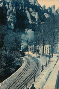 c1910 Postcard 18 Montserrat, Estacion de Cremallera Narrow Gauge Railroad Depot