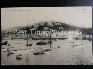 Devon TORQUAY Outer Harbour and Vane Hill - showing busy harbour scene c1905