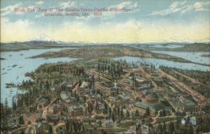 AYPE Exposition Grounds Birdseye View Seattle WA 1909 Postcard