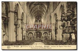 Postcard Old Bruges Interior of the Church of Our Lady