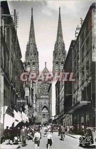 Modern Postcard Clermont Ferrand Auvergne The Cathedral Facade West Street Gras