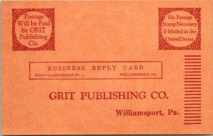 Vtg Publicité Carte Postale Grain Publishing Williamsport Pennsylvania Pa