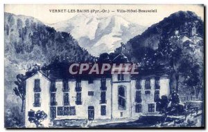 Old Postcard Vernet les Bains Hotel Villa Beausoleil