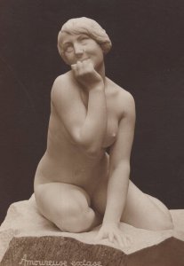 Amoureuse Extase Risque Antique French Statue Postcard