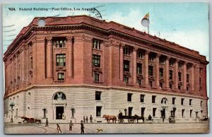 Los Angeles California c1910 Postcard Federal Building Post Office punch holes