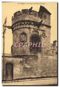 Old Postcard Caen La Tour back Gens d'Armes