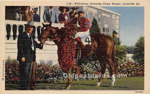 Whirlaway, KY Derby Winner Louisville, KY , USA Horse Racing Unused 