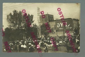 Estherville IOWA RPPC 1909 HIGH DIVER Diving Act CARNIVAL Circus nr Lake Okoboji