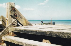 Stile Over Groyne Mundesley Beach Steps Entrance Rare Norfolk Postcard