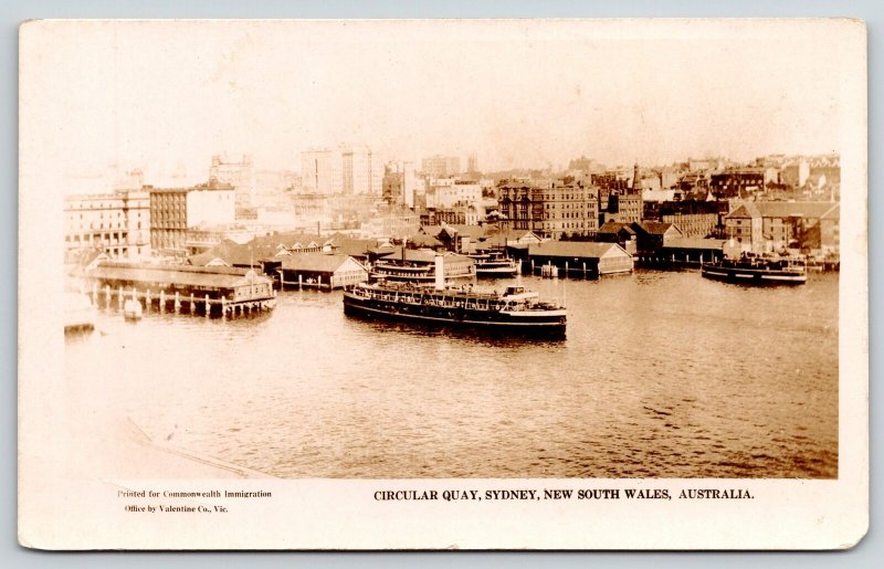 Sydney New South Wales Australia~Circular Quay~American Fleet Visit~1925 RPPC 