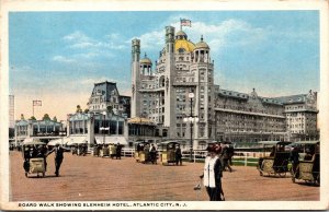 Vtg Atlantic City New Jersey NJ Boardwalk View Blenheim Hotel 1910s Postcard