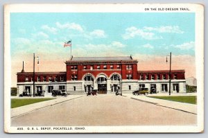 Pocatello Idaho~Osl Depot On Old Oegon Trail~Vintage Postcard
