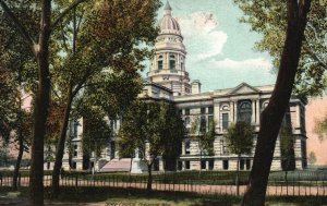 Vintage Postcard 1910's View of State Capitol Building Cheyenne Wisconsin WI
