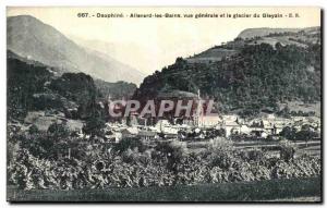 Old Postcard Dauphine Allevard Vue Generale and Glacier Gleyzin