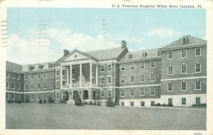 White River Junction Vermont US Veterans Hospital 1950 WB Postcard Used