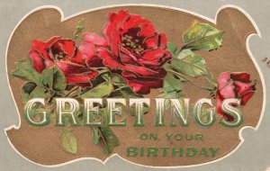 Vintage Postcard 1910's Greetings On Your Birthday Natal Day Special Celebration