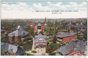 Illinois Quincy BIrds Eye View Soldiers and Sailors Home Curteich