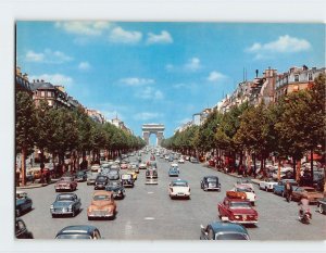 Postcard The Champs Elysées Avenue and the Etoile Arch of Triumph, Paris, France