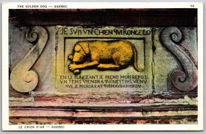 Vtg Quebec Canada Le Chien D'or The Golden Dog 1930s Linen View Postcard