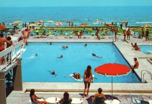 Vintage Postcard Hotel Ez-Zahra Swimming Pool Resort Summer Vacationland Tunisia