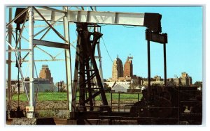 OKLAHOMA CITY, OK~ City SKYLINE &  OIL WELL 1972 Oklahoma County Postcard