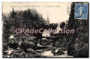 Old Postcard Chatellerault Public Garden