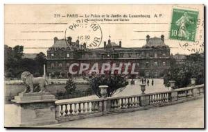 Paris - 6 - The Palace and Garden of Luxembourg - lion - Old Postcard