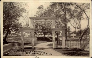 Springvale ME Cemetery Entrance c1910 Postcard