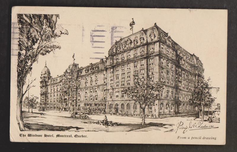 The Windsor Hotel, Montreal, Quebec - Used 1924 - Some Wear