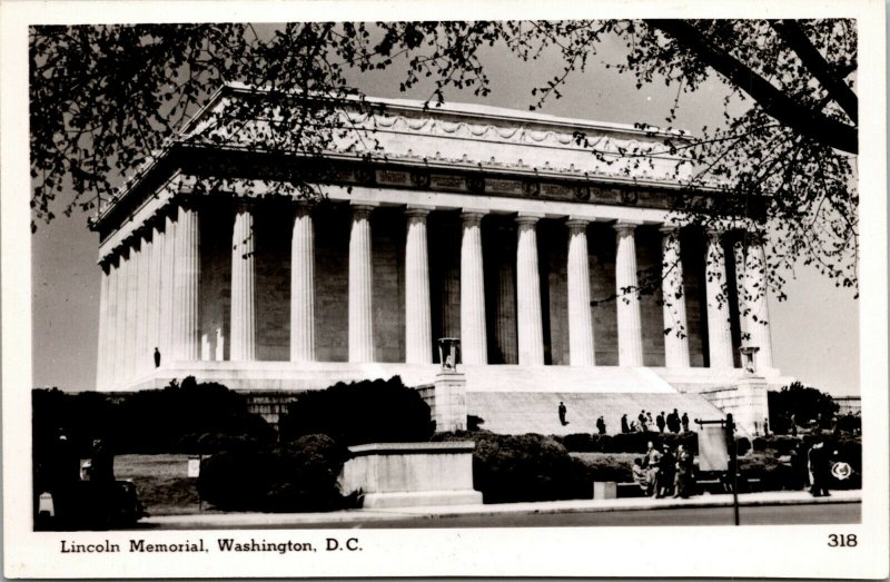 Vtg Washington DC Lincoln Memorial RPPC Real Photo Mainzer Postcard