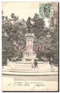 Old Postcard Valenciennes Monument Watteau Square Children