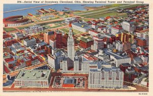 LPD10  Ohio Postcard: Cleveland, Downtown, Terminal Tower